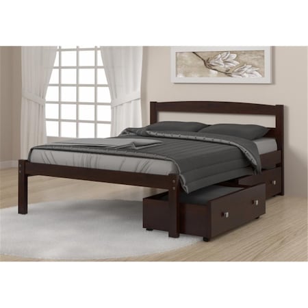 Pivot Direct Full Size Econo Bed with Dual Under Bed Drawers in Dark Cappuccino PD_575FCP_505CP